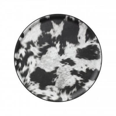 Plateau Rond Noir En Acier Inoxydable - 32 Cm De Diamètre - Pour Décoration, Service De Nourriture, Fêtes (Noël, Pâques)
